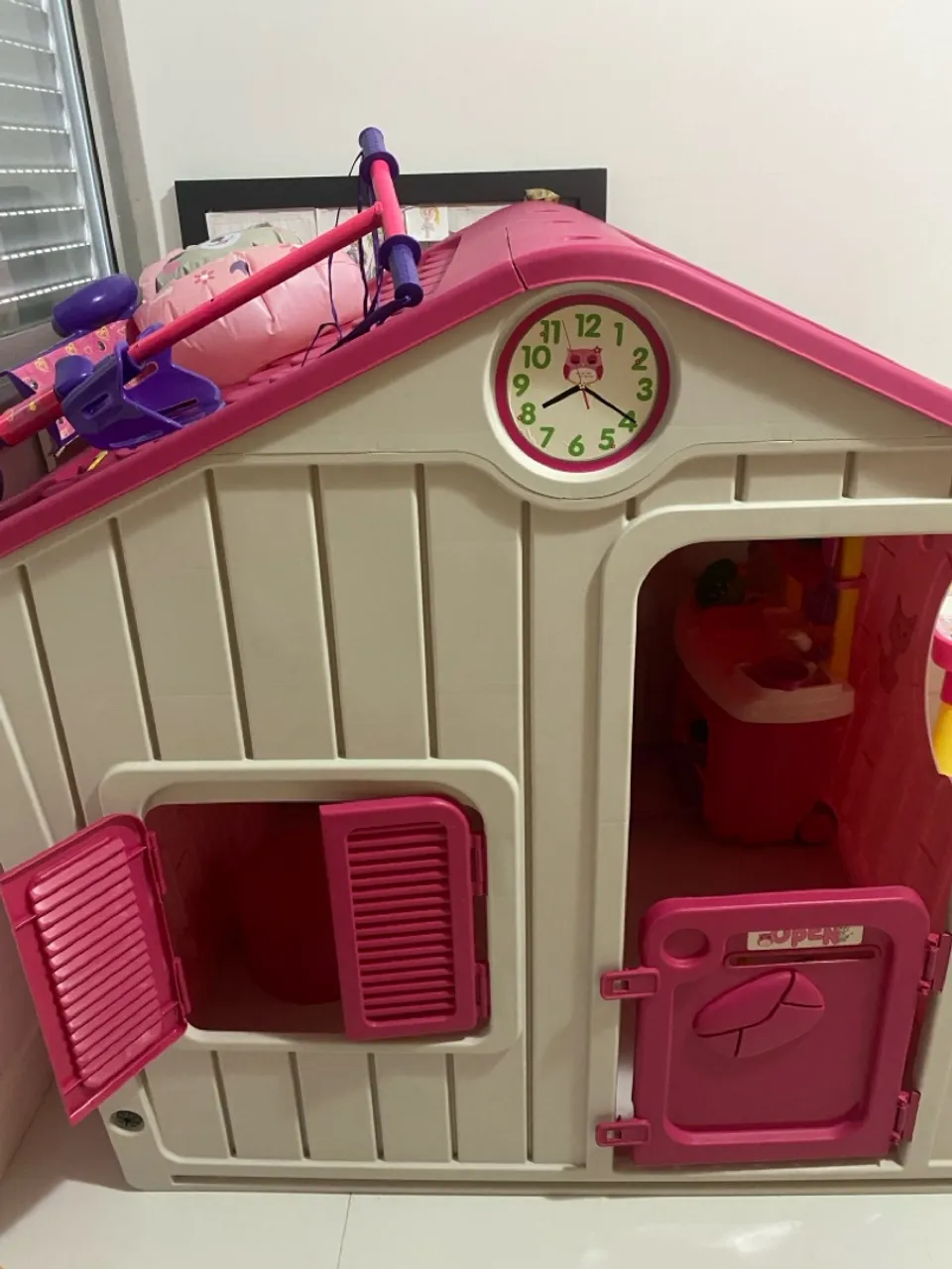 Casinha Infantil Rosa com Detalhes