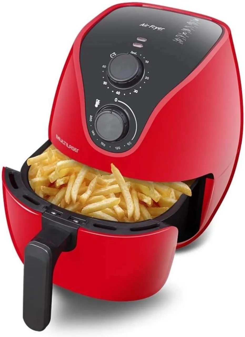 Fritadeira Elétrica Air Fryer 4l Vermelha 4 Litros NOVA Multilaser