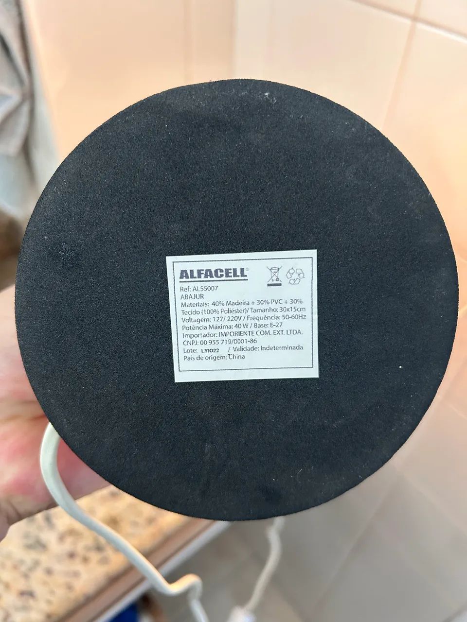 Abajour com cúpula de palhinha  - Foto 3