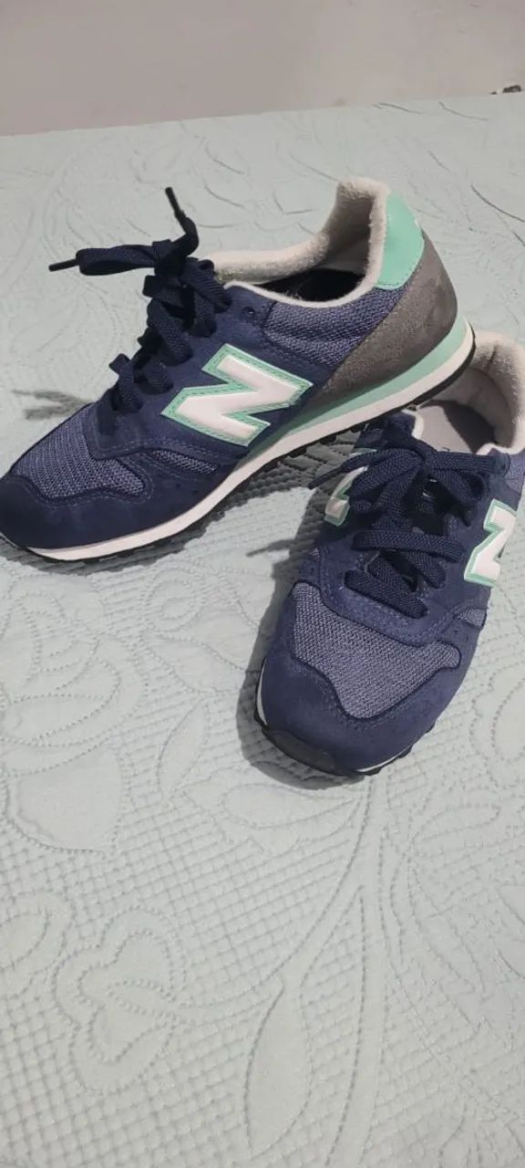 Tênis New Balance 574 Azul e Verde Calçados Vila Oswaldo Rosa