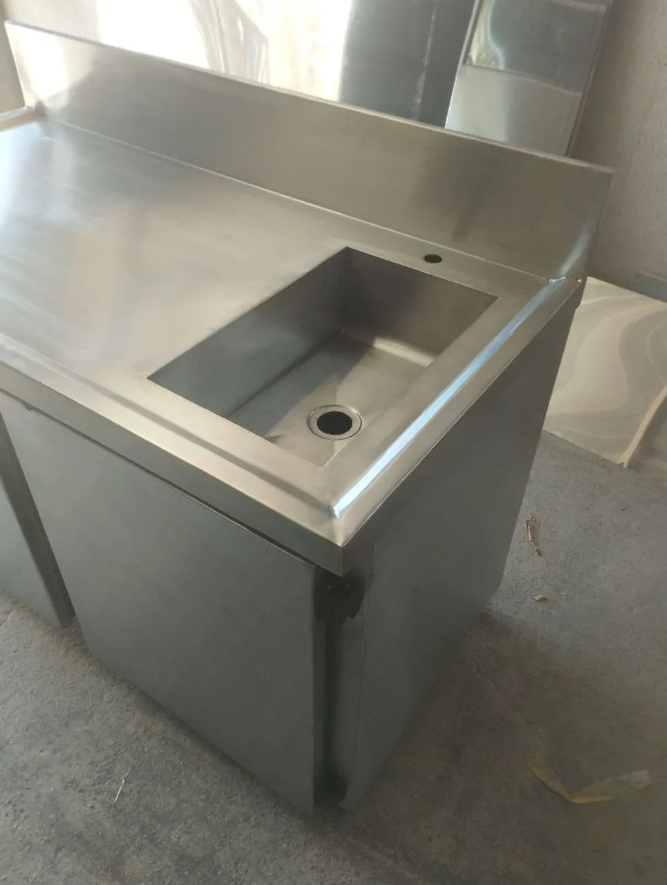 Balcão em aço inox, armários, gabinete 