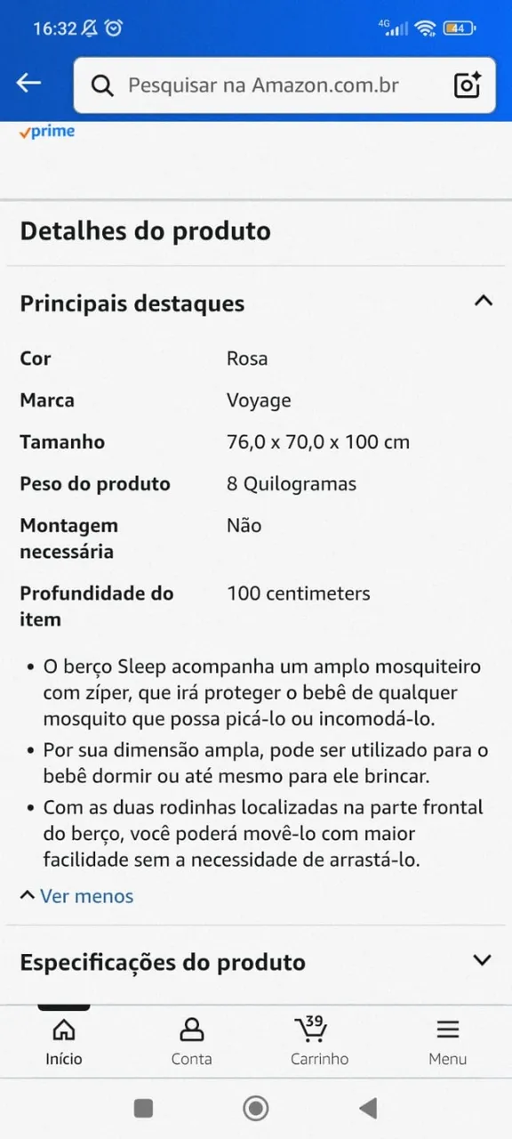 Berço portátil Voyage