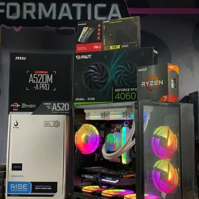 PC Gamer Novo RYZEN 7 + RTX 4070 + 1 ano de garantia e em até 12x