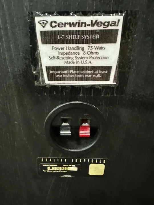 Caixas Acústicas Cerwin Vega L-7 Bookshelf Hi-fi JBL Aparelhos