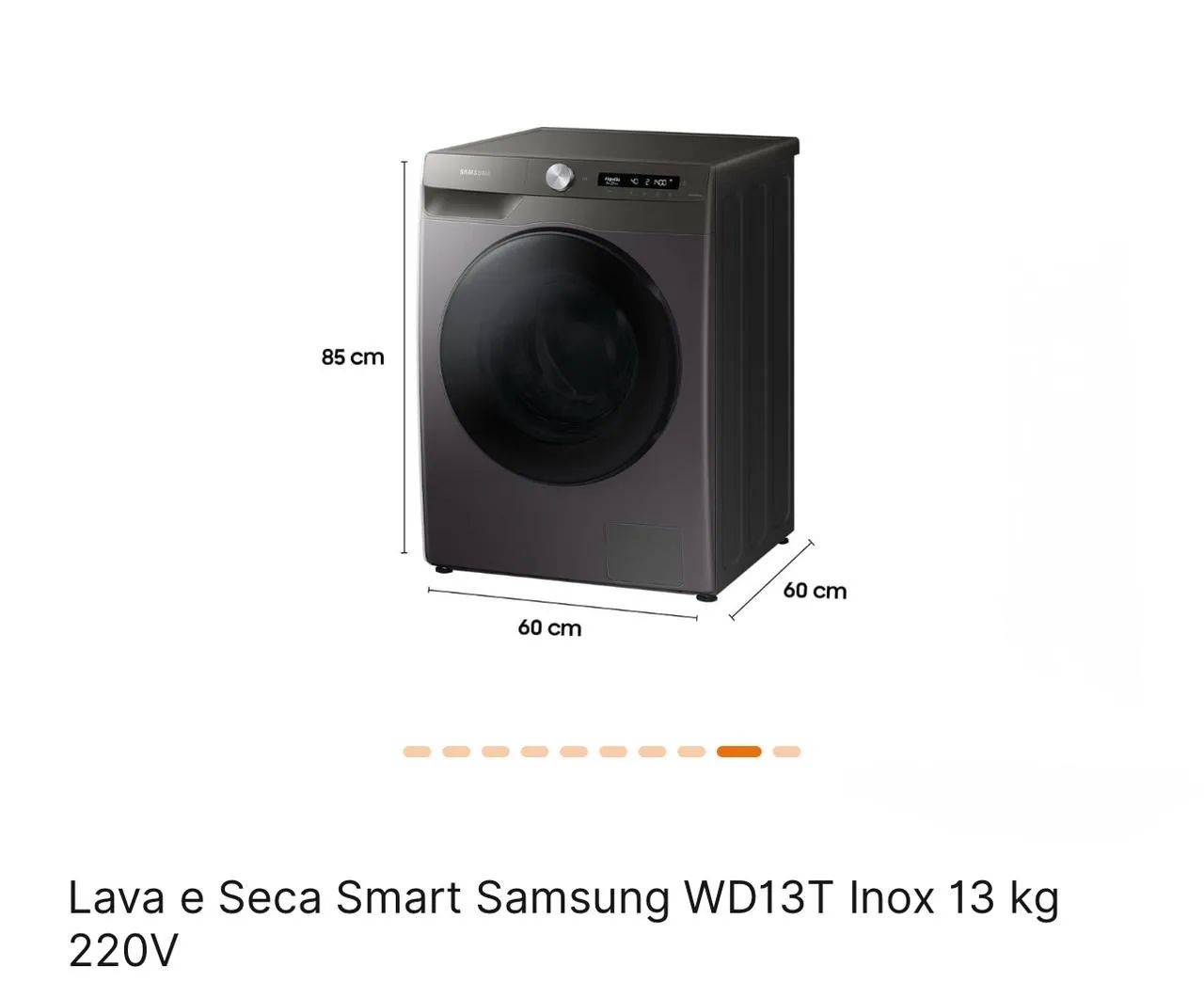 Lava e Seca Smart Nova Samsung WD13T Inox 13 kg 220V - Foto 3