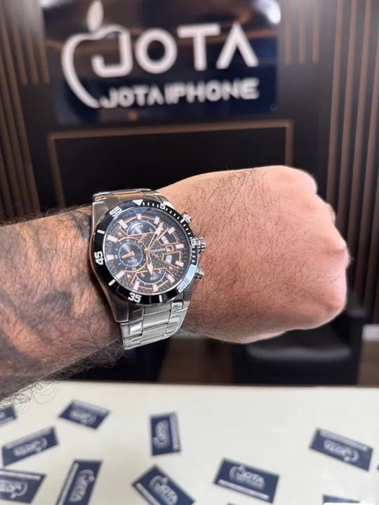 Relógio Masculino Cronógrafo de Aço Inoxidável - Foto 3