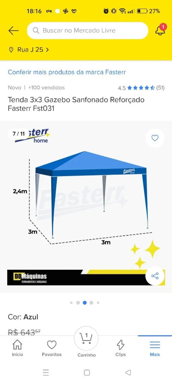 Tenda 3x3 Gazebo Sanfonado Reforçado Fasterr - Foto 2