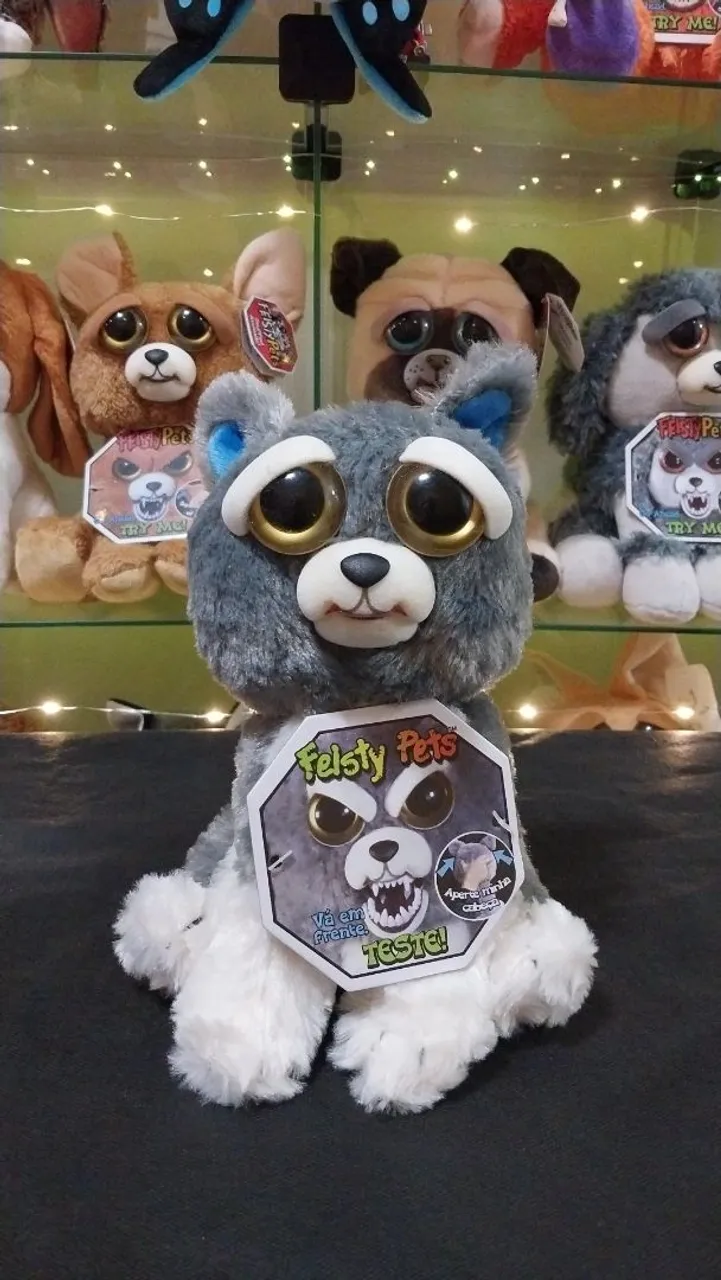 Pelúcia Felsty Pets - Lobo Cinza
