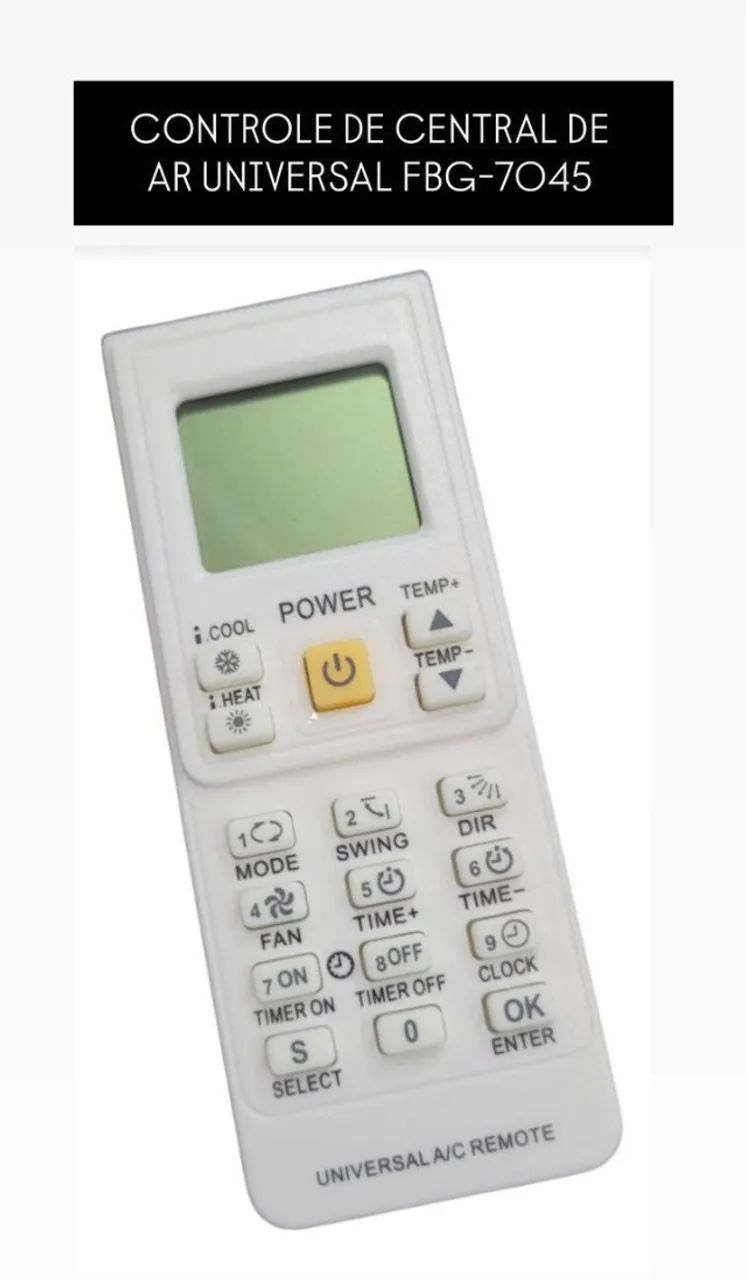 CONTROLE CENTRAL DE AR UNIVERSAL