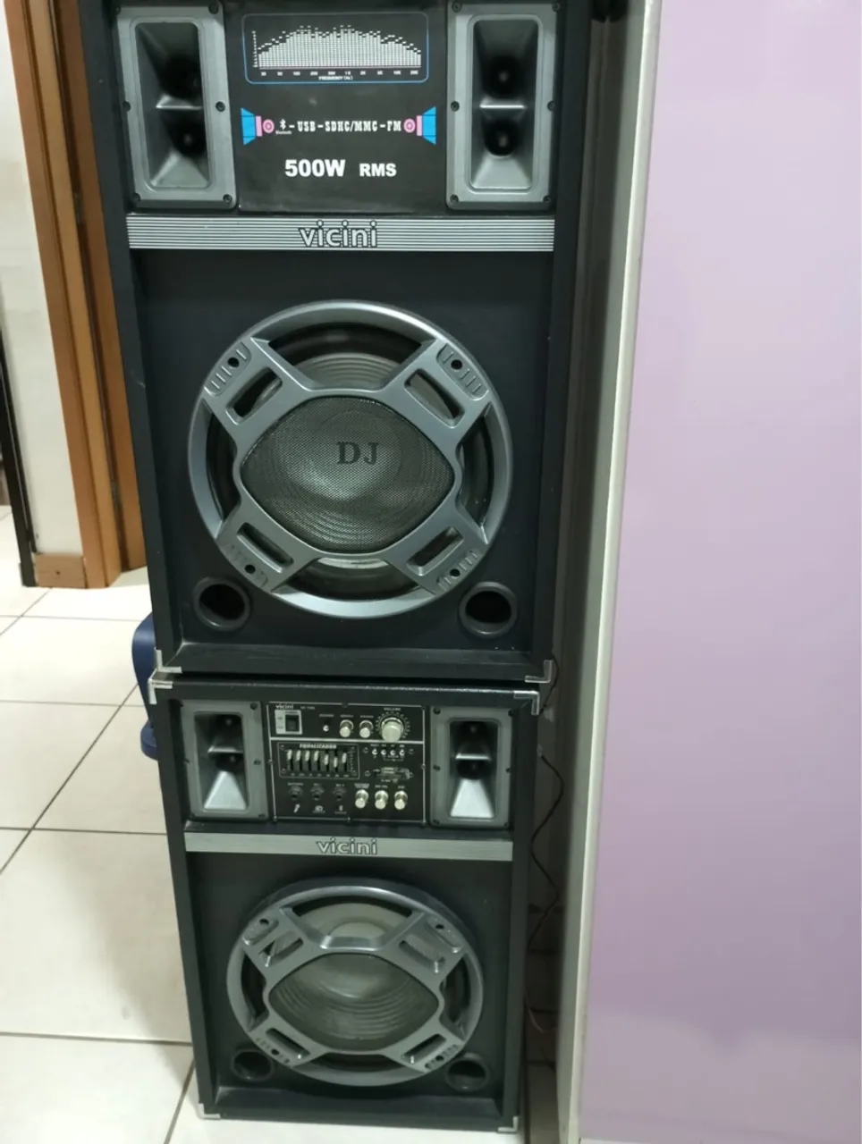 Caixa de Som Torre Vicini 500W RMS