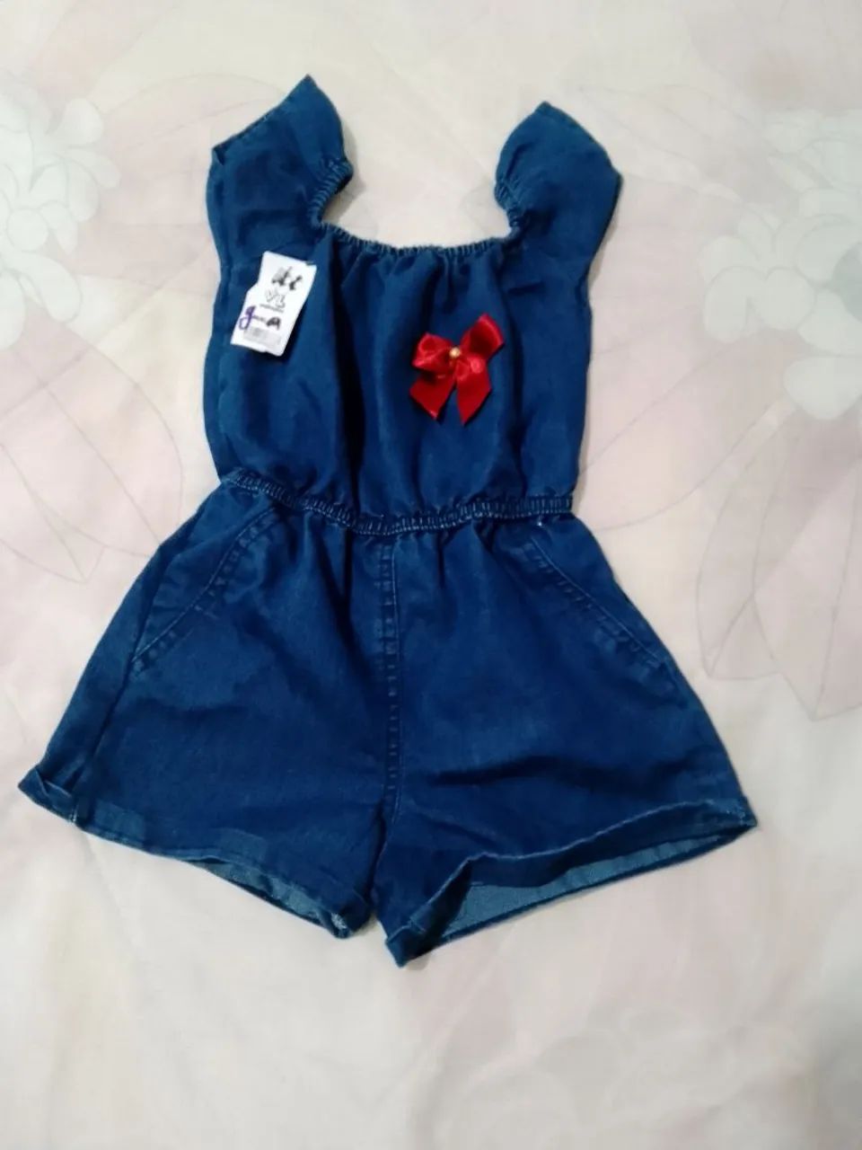 Macacão Jeans Bebê Menina M