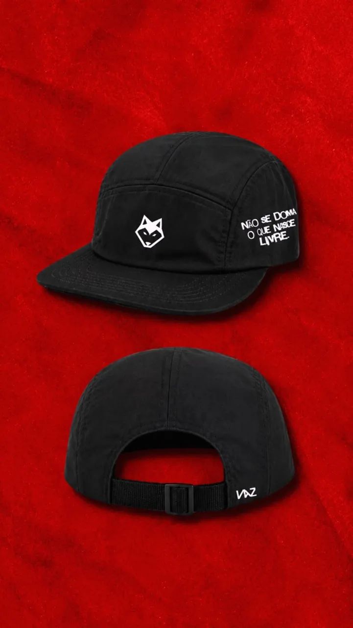 Boné Aba Reta Five Panel Preto - VAZ