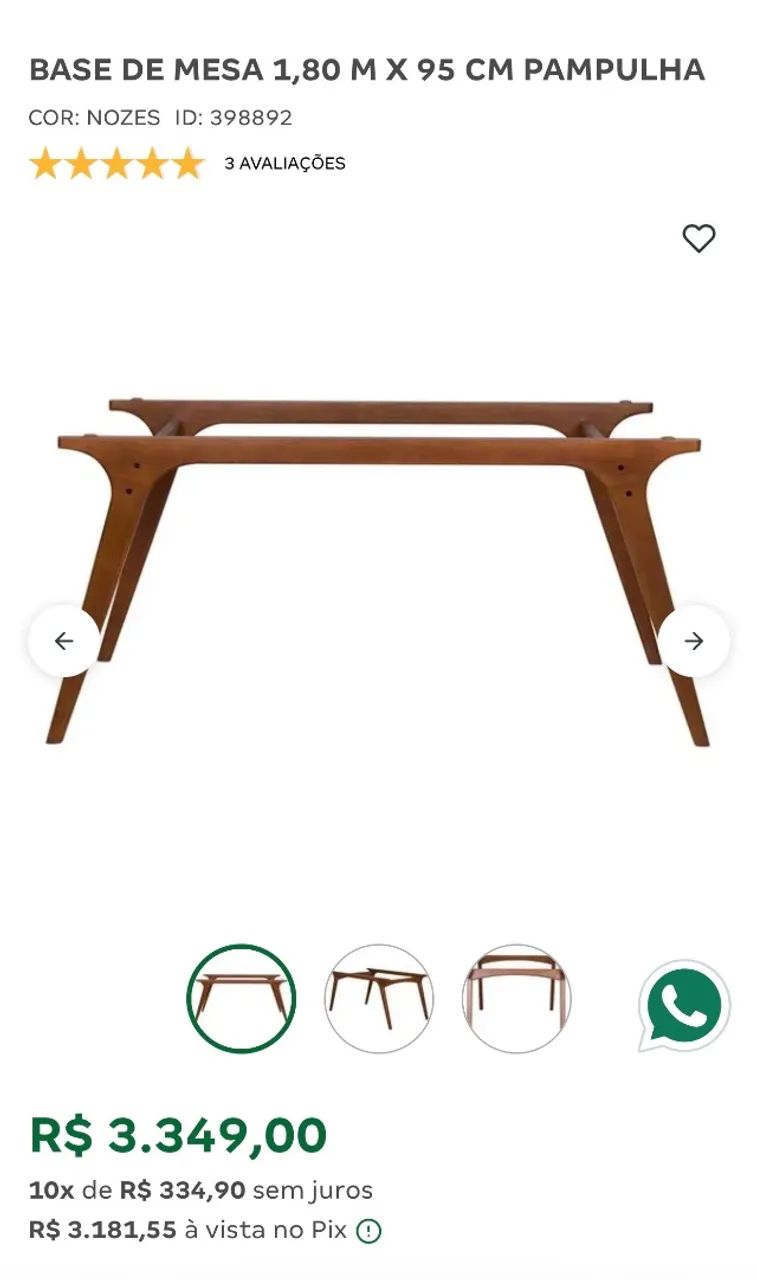 Mesa de jantar retangular 1,80m x 0,95 Tok Stok - Foto 5