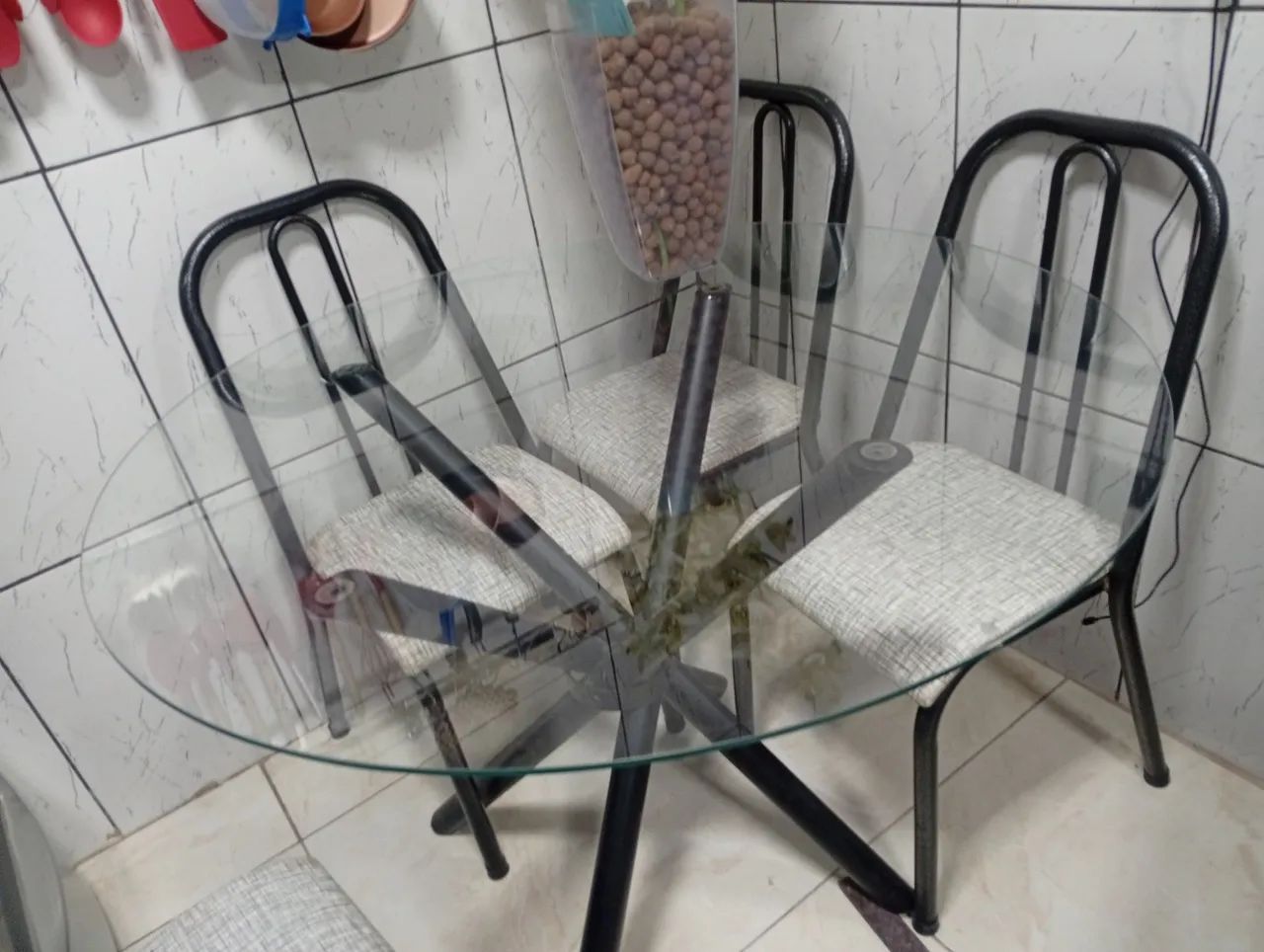 Mesa de vidro redonda 