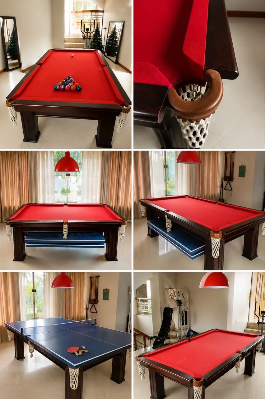Mesa de Bilhar Hobby + Tampo de Ping Pong | 2 em 1