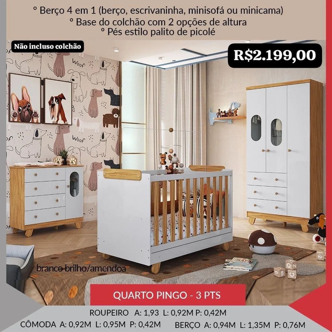 Quarto de bebê pingo completo.
