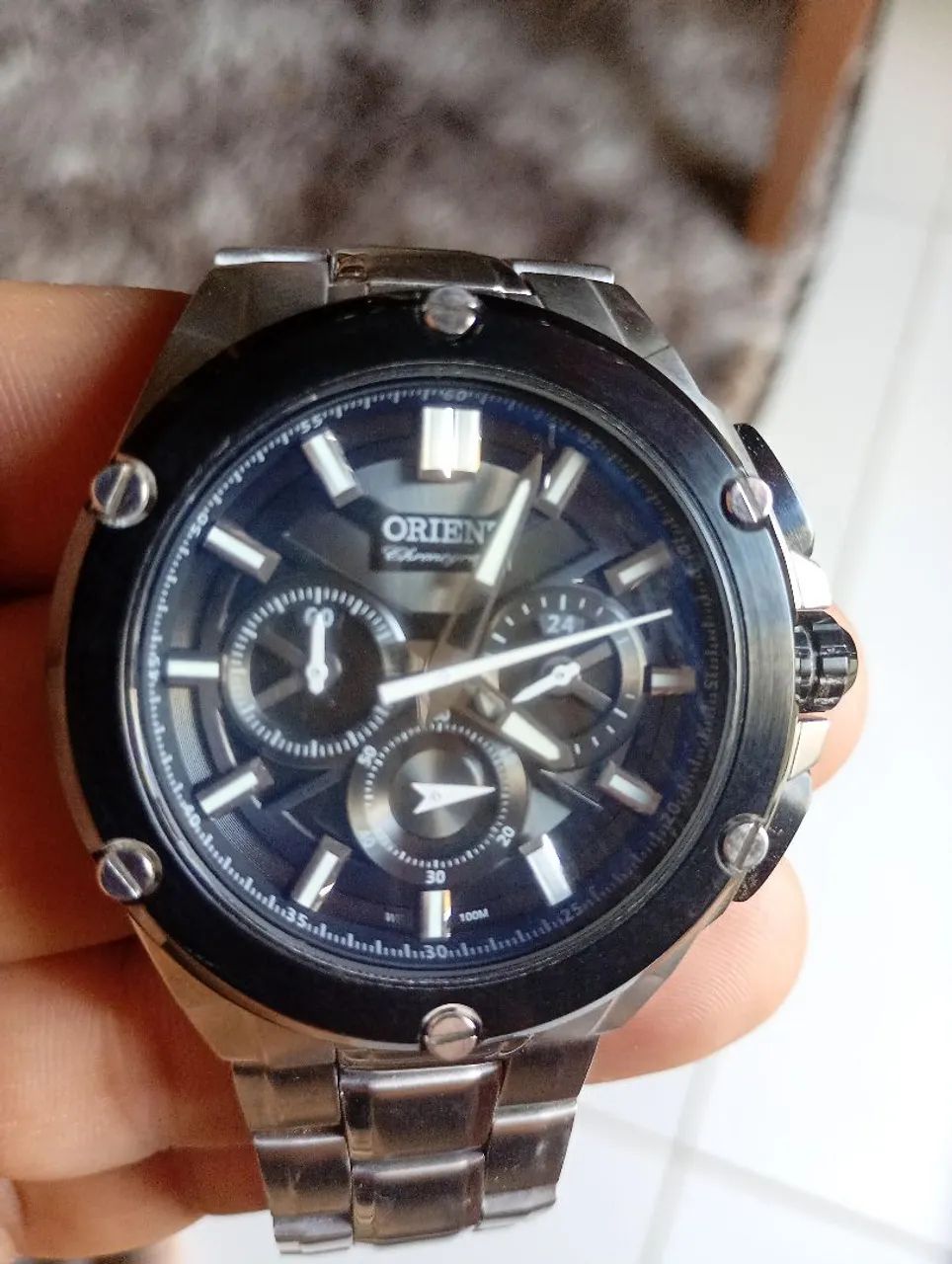 RELOGIO ORIENT CRONOGRAFO PRETO MBSSC254 P1SX