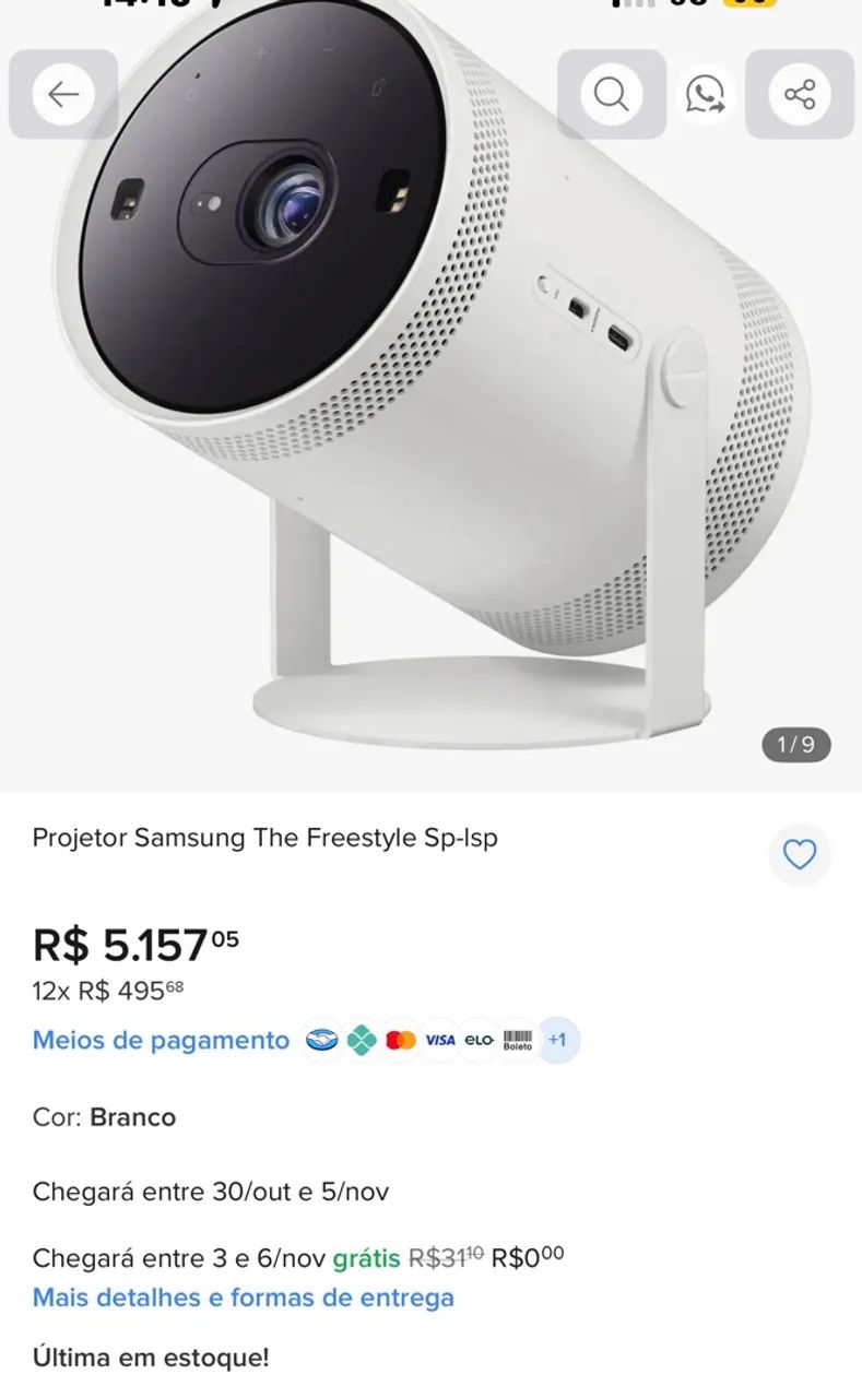 Projetor Samsung Freestyle