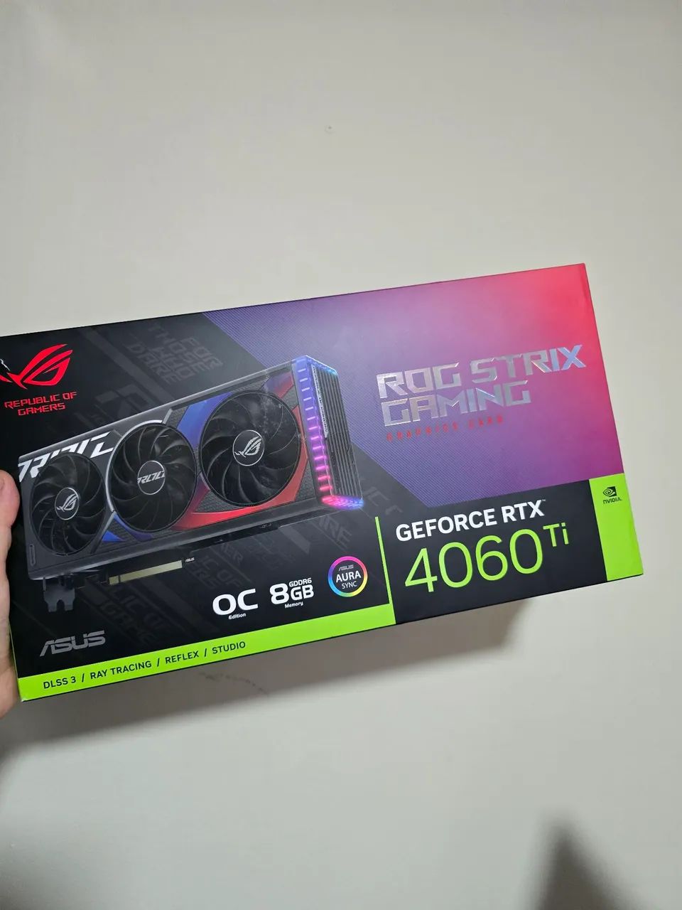 Placa de vídeo RTX 4060 TI ROG STRIX ASUS 8GB