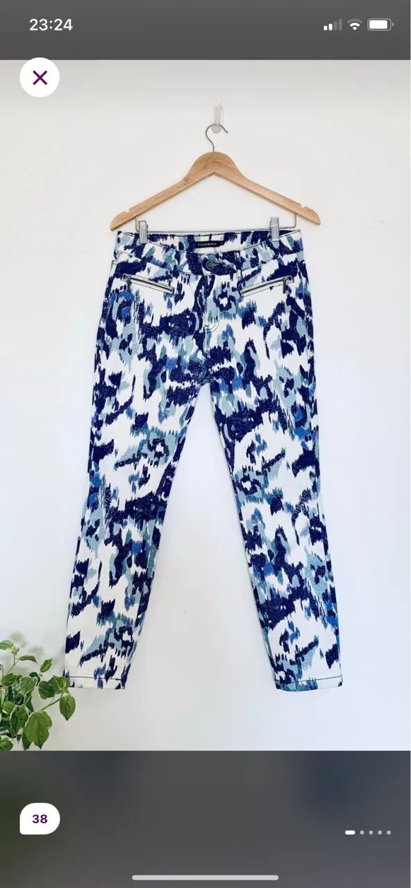Calça da Le Lis Blanc feminina branca e azul  - Foto 5