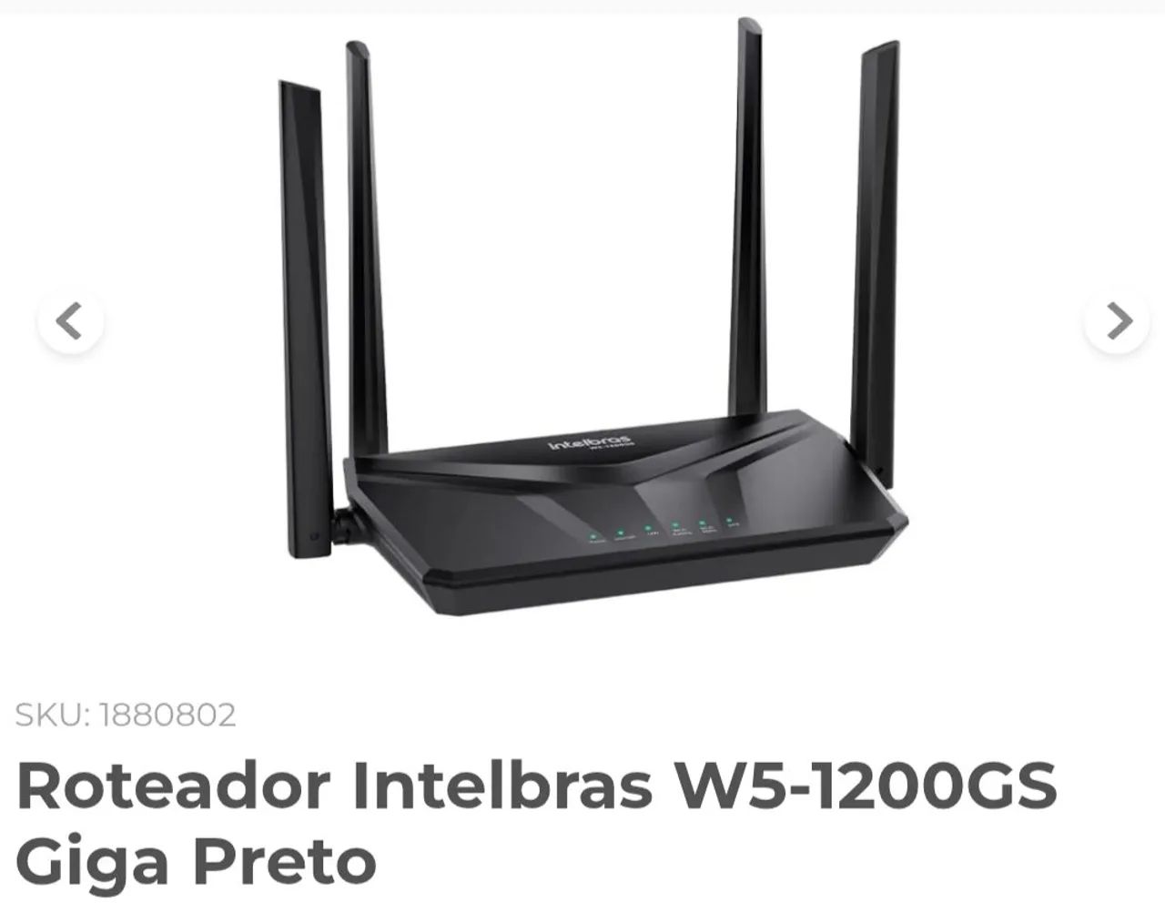 Roteador Intelbras W5-1200GS Giga Preto - Foto 2