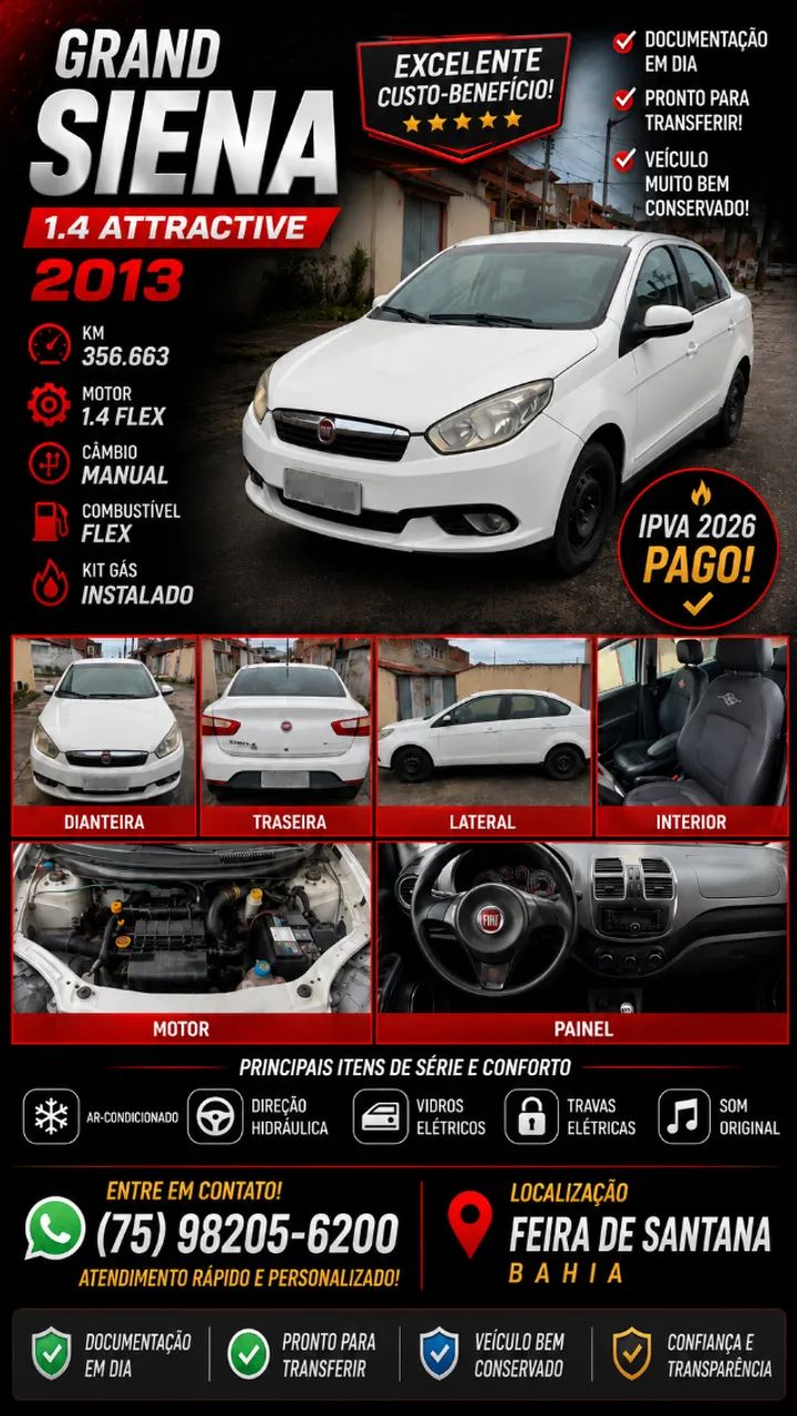 Fiat Grand Siena Grand Siena ATTRAC. 1.4 EVO F.Flex 8V 2013