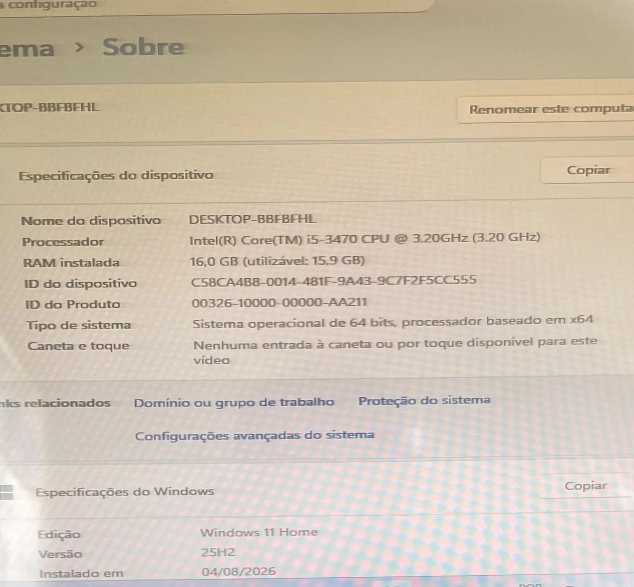 Pc gamer com placa de vídeo para retirar peça 