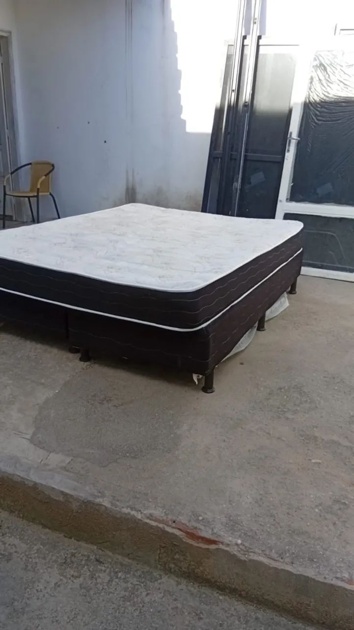 Cama de Casal com Colchão e Base - R$ 350,00 - Foto 3