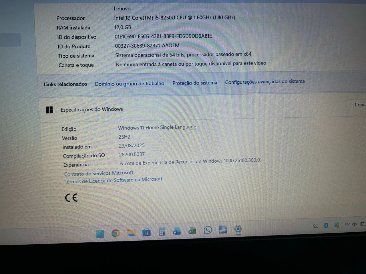 Notebook Lenovo i5 8 geração  