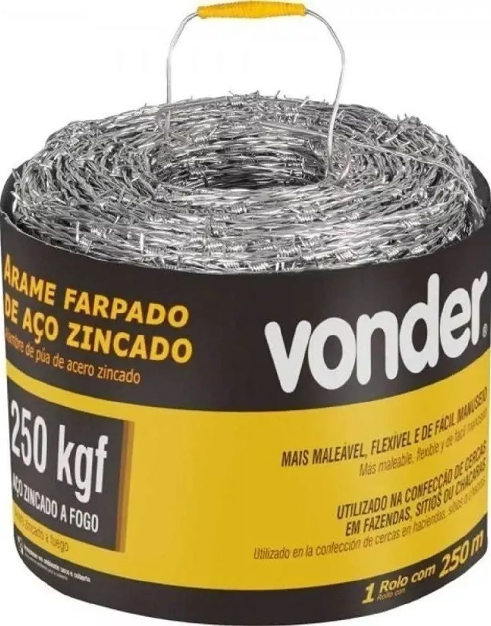 Arame Farpado 250kGF 1,60mm -  250m e 500m  Vonder - Foto 2