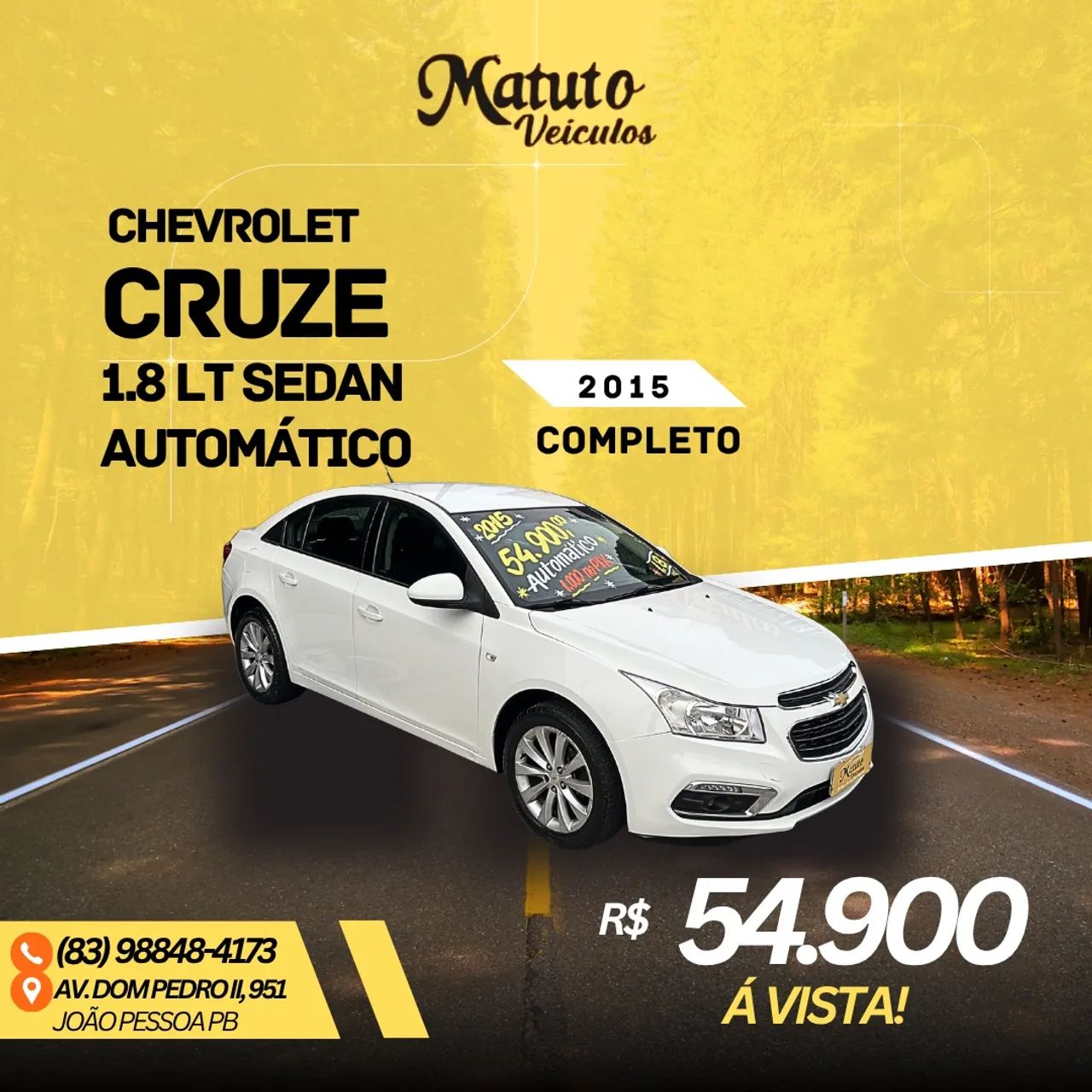 Chevrolet Cruze CRUZE LT 1.8 16V FlexPower 4p Aut. 2015