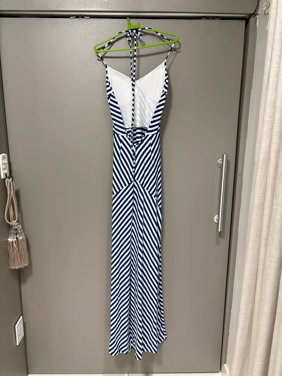 Vestido Longo Azul com Branco - Foto 2
