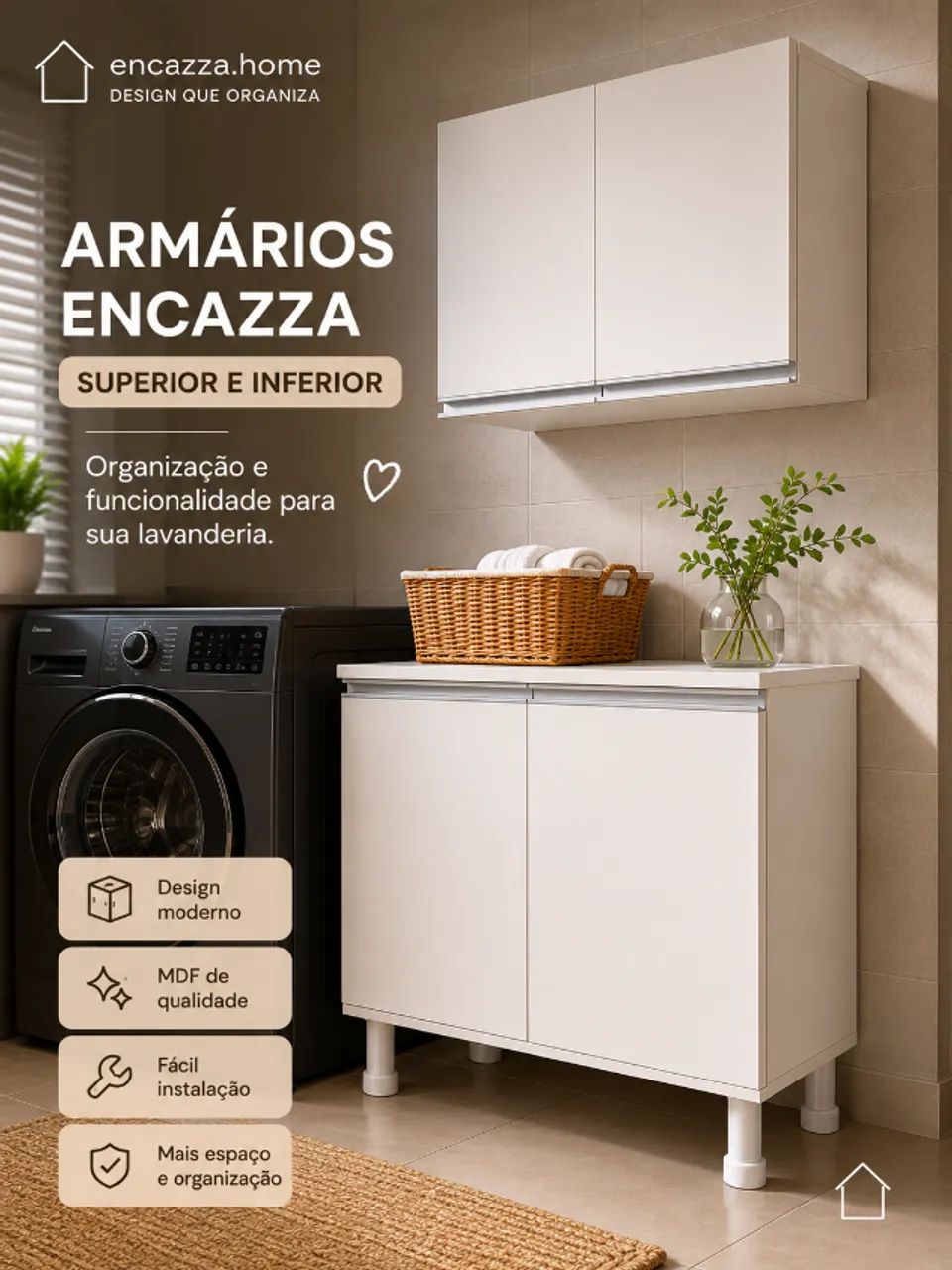 Armário Superior MDF Branco - Foto 4