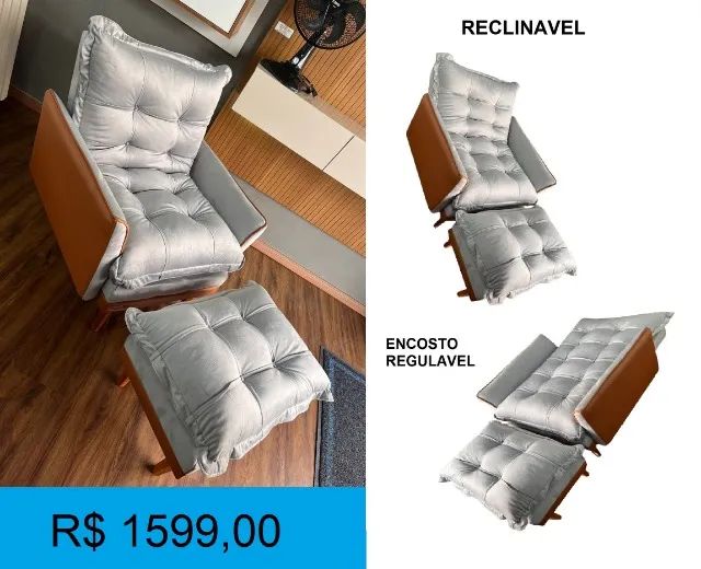 POLTRONA - RECLINAVEL - DISPONIVEL EM 2 CORES = PRONTA ENTREGA