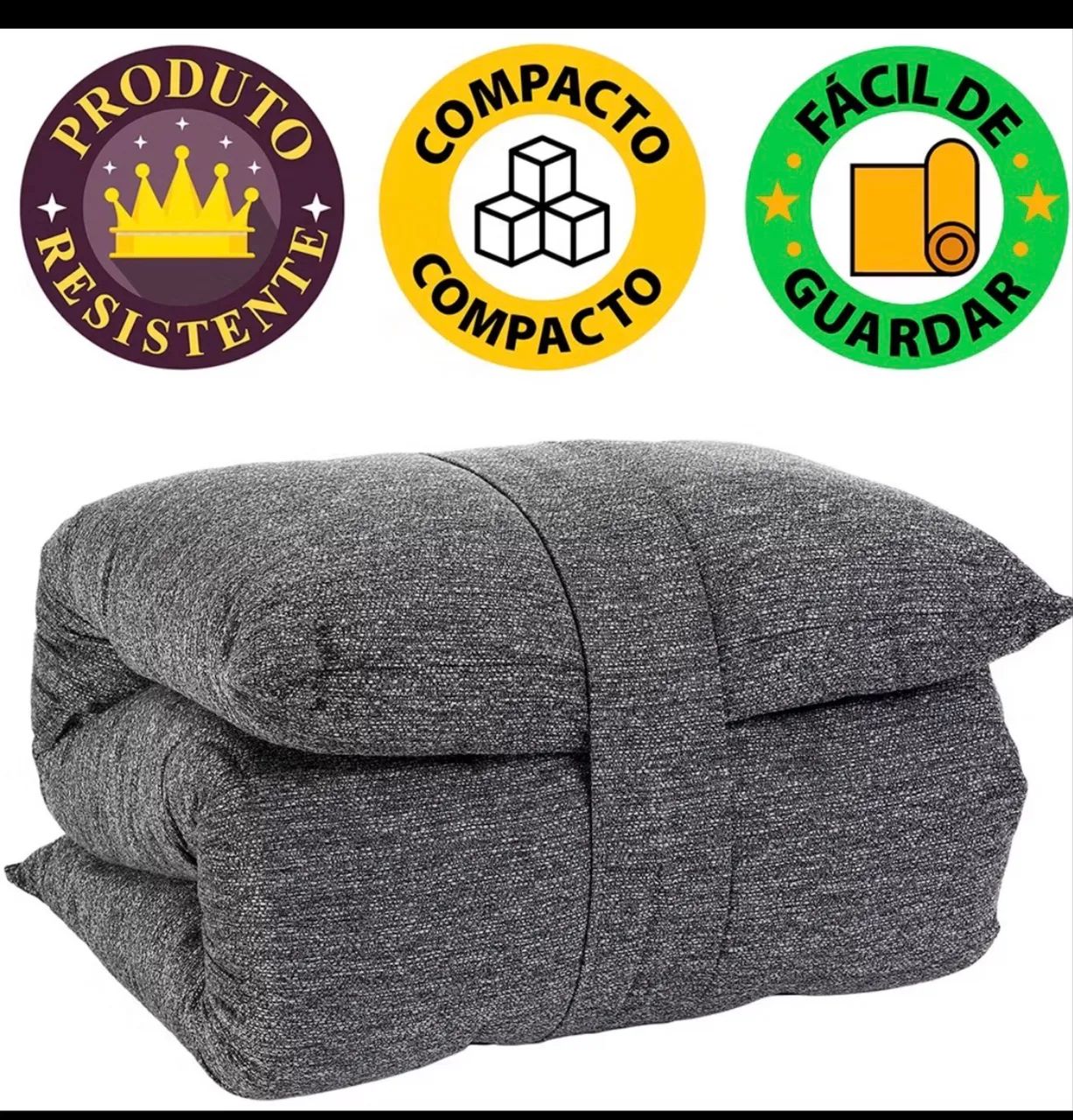Futon almofada dobrável cinza  - Foto 2