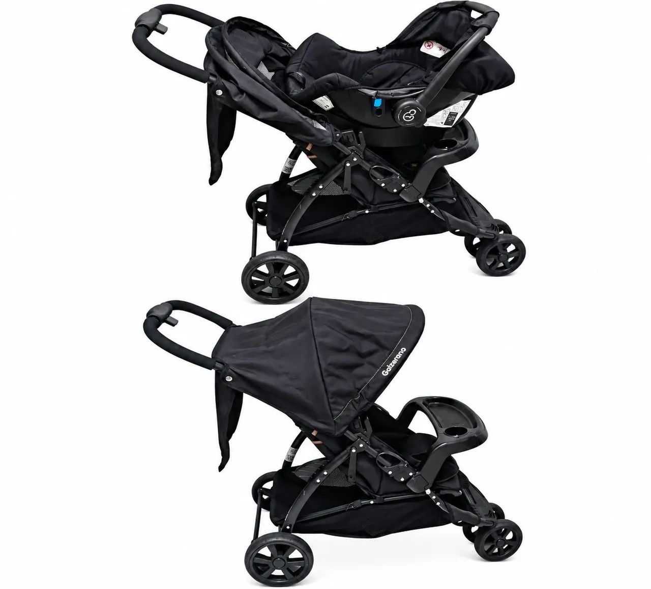 Carrinho galserano com bebê conforto 