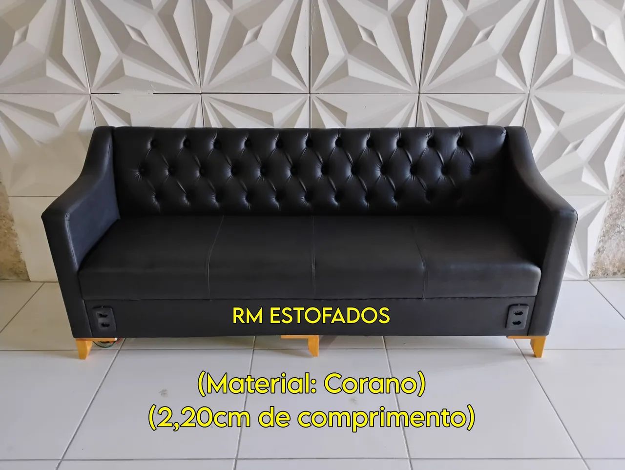 Sofá para barbearia ou salão (com tomadas)