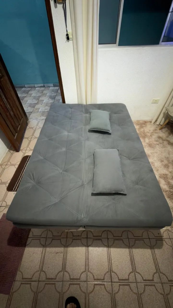 Sofá cama com baú 