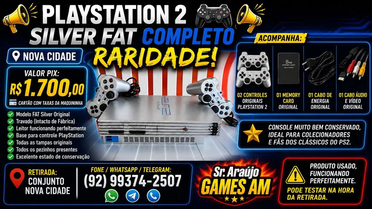 Playstation 2 FAT Silver Original