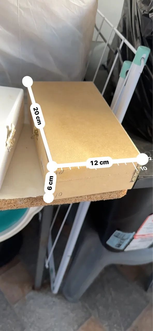 Caixa Retangular Dobradiça e Fecho 20x12x6 MDF
