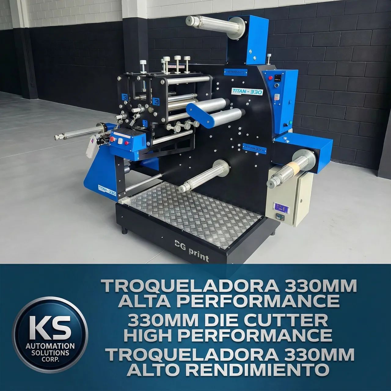 Máquina para fabricar etiquetas adesivas em alta demanda.