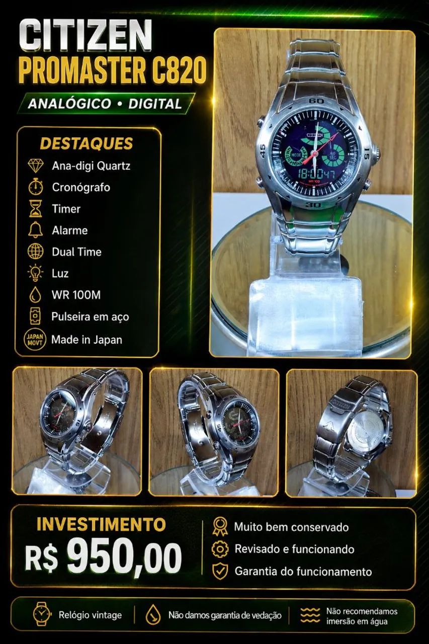 Citizen Promaster C820 Double Face - Acessórios - Jardim Imperial