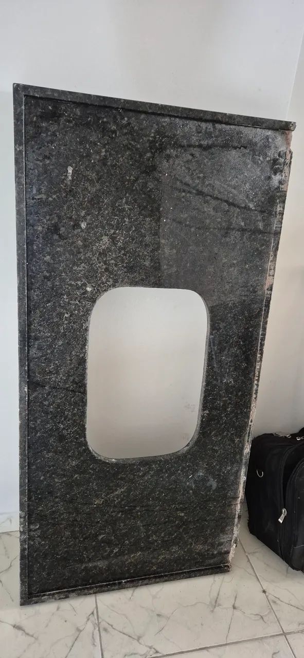 Black Marble Sink and Countertop 60 x 120 cm (Ubatuba Green)