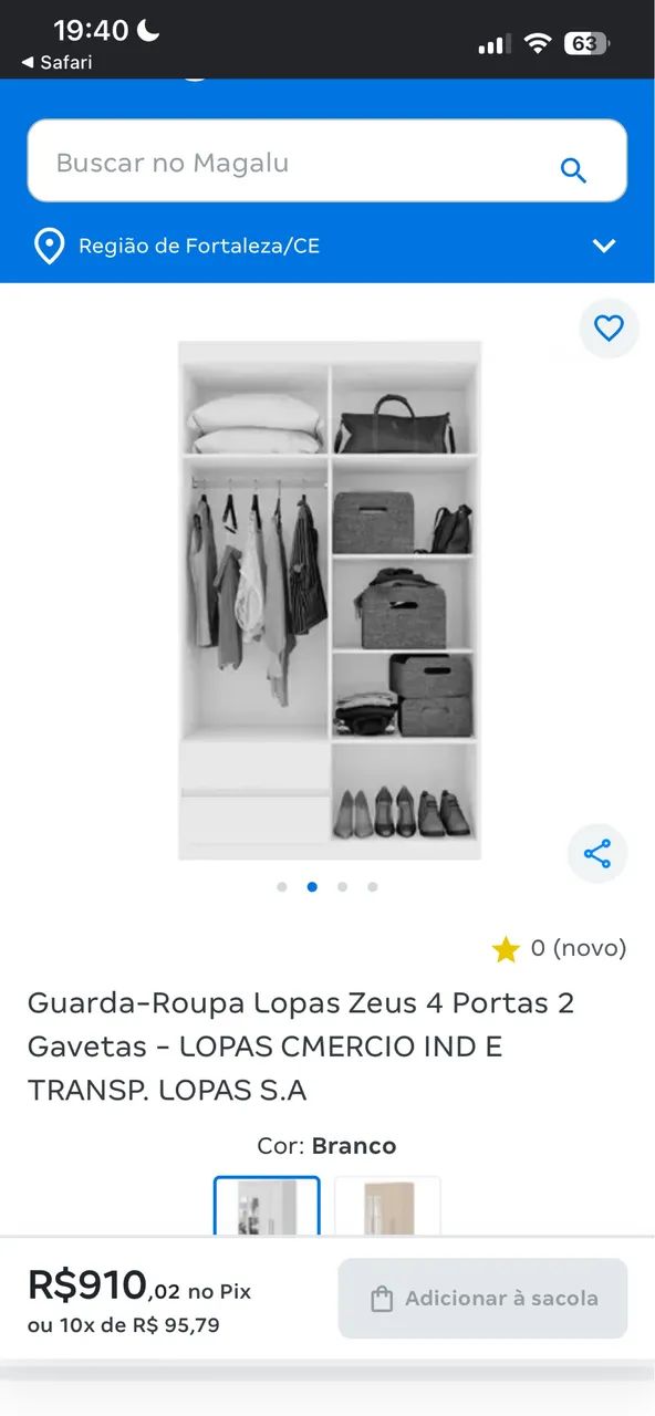 Guarda-roupa 4 portas branco  - Foto 2