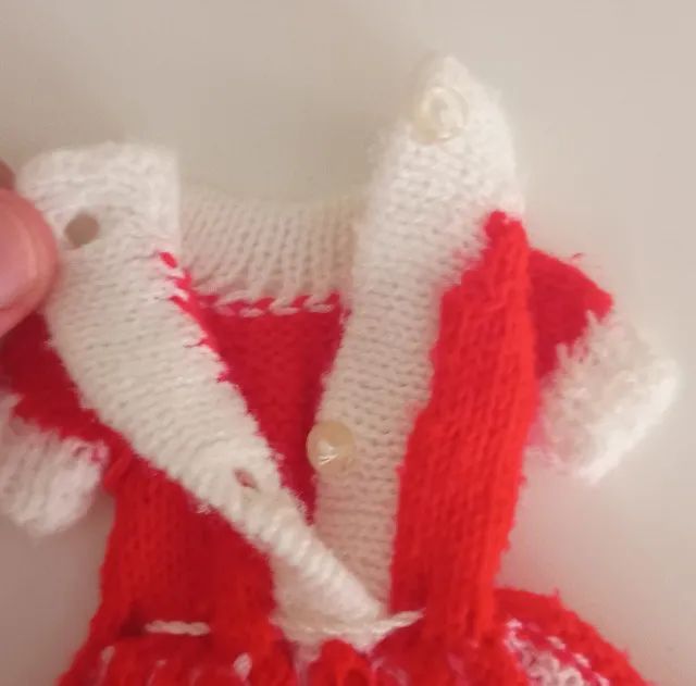 Roupa Para Boneca - Vestido Vermelho e Branco (Antigo) - Foto 3