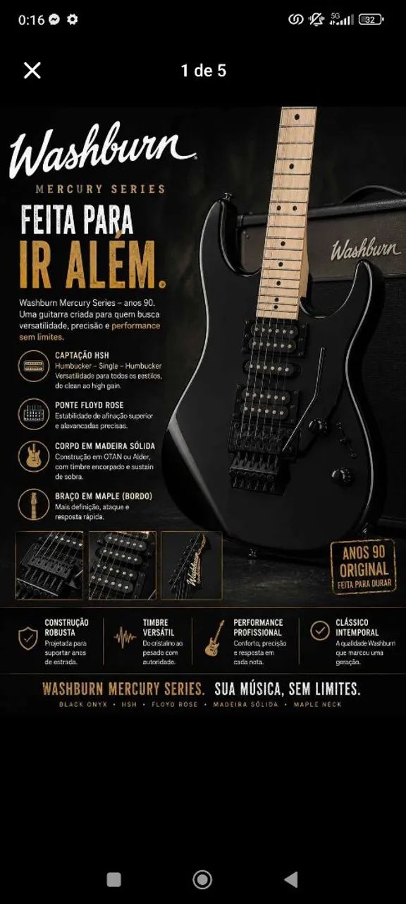 Guitarra washburn 