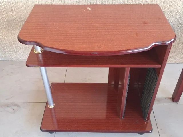 Rack Carrinho Multiuso Retro em Madeira para Som/Computador - Foto 3