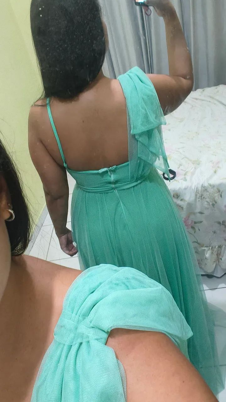 Vestido verde menta festa - Foto 2