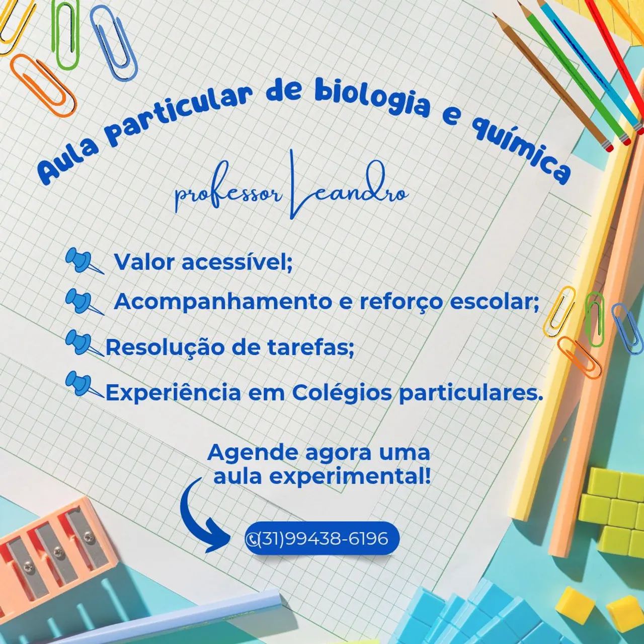 Aulas particulares de Biologia e Química avançadas