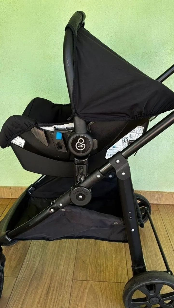 Carrinho de bebê com bebe conforto + cadeira de descanso  - Foto 3